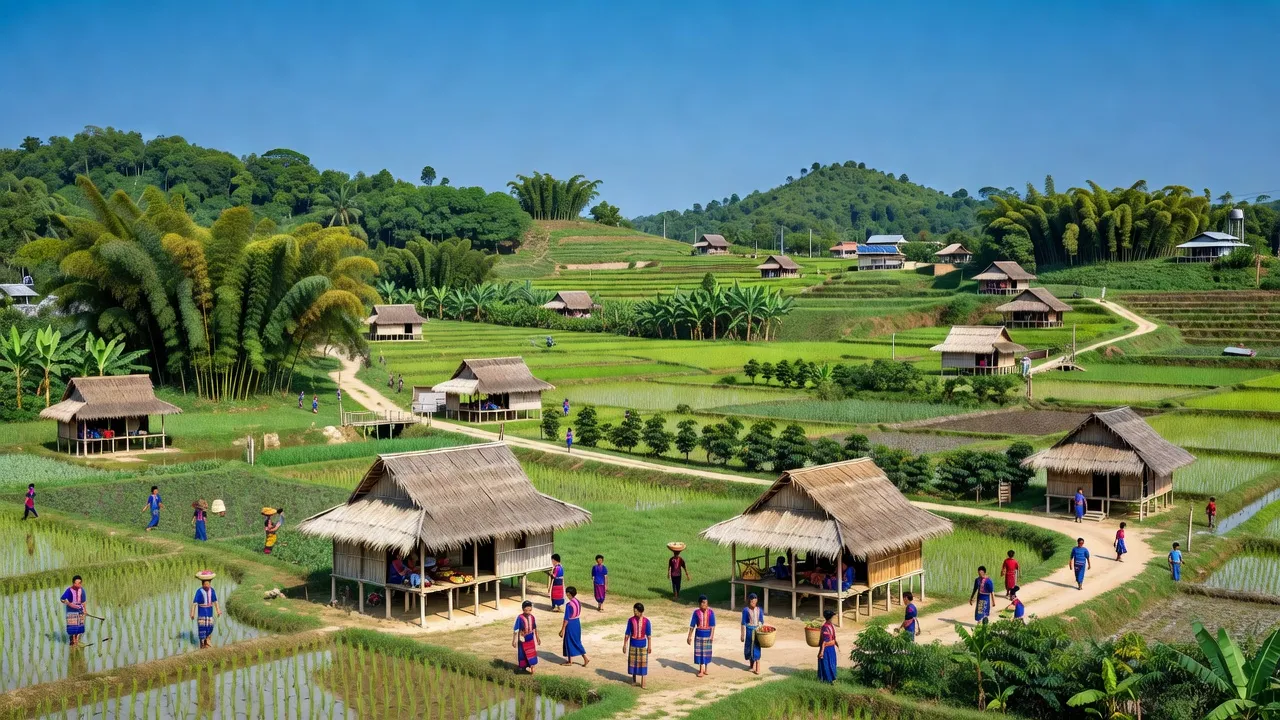 Cảnh đẹp xã Ia O, huyện Ia Grai, tỉnh Gia Lai với thiên nhiên xanh tươi và cuộc sống dân tộc thiểu số.