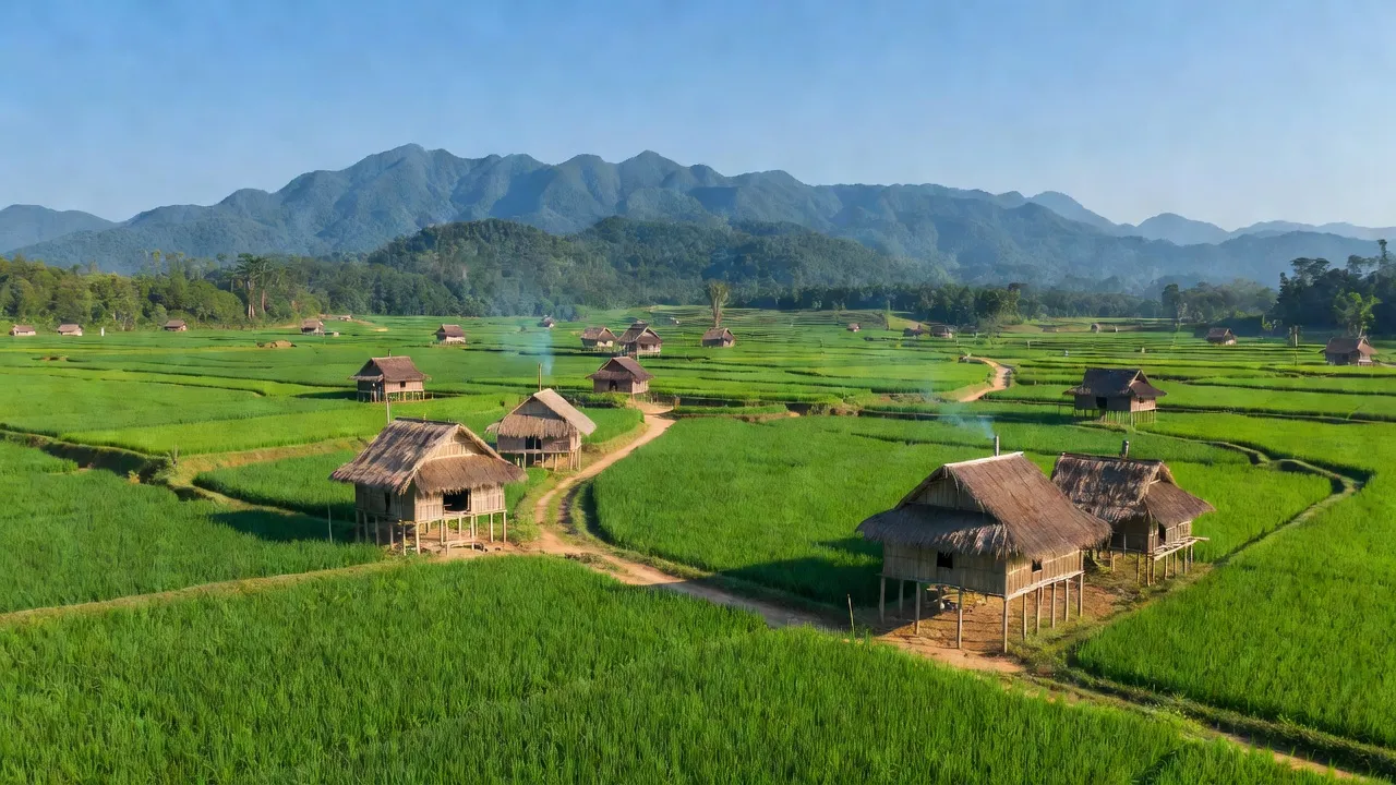 Khung cảnh Xã Chư Mố, Huyện Ia Pa, Tỉnh Gia Lai với cảnh quang thiên nhiên xanh tươi.