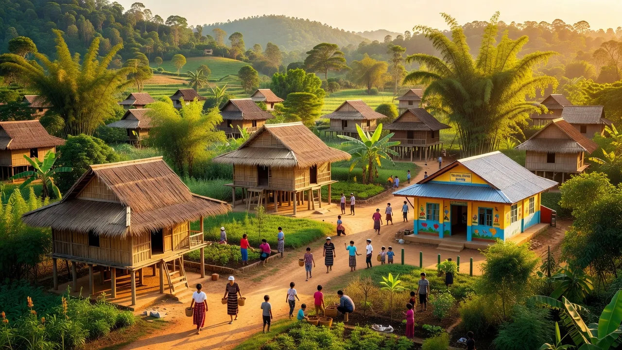 Cảnh quan xã Đak SMar, huyện KBang, tỉnh Gia Lai với đời sống người dân tộc Bahnar và thiên nhiên xanh.