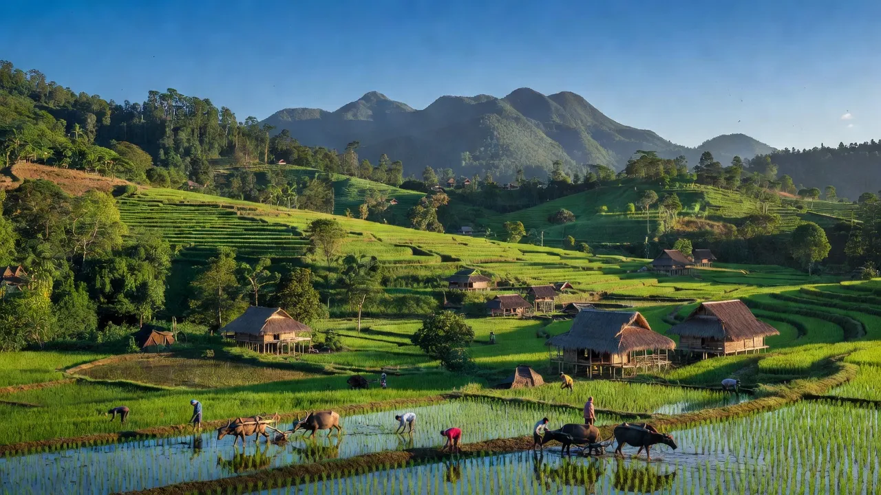 Khung cảnh xanh tươi của Xã Đông, huyện KBang, tỉnh Gia Lai, đẹp giữa vùng cao nguyên.