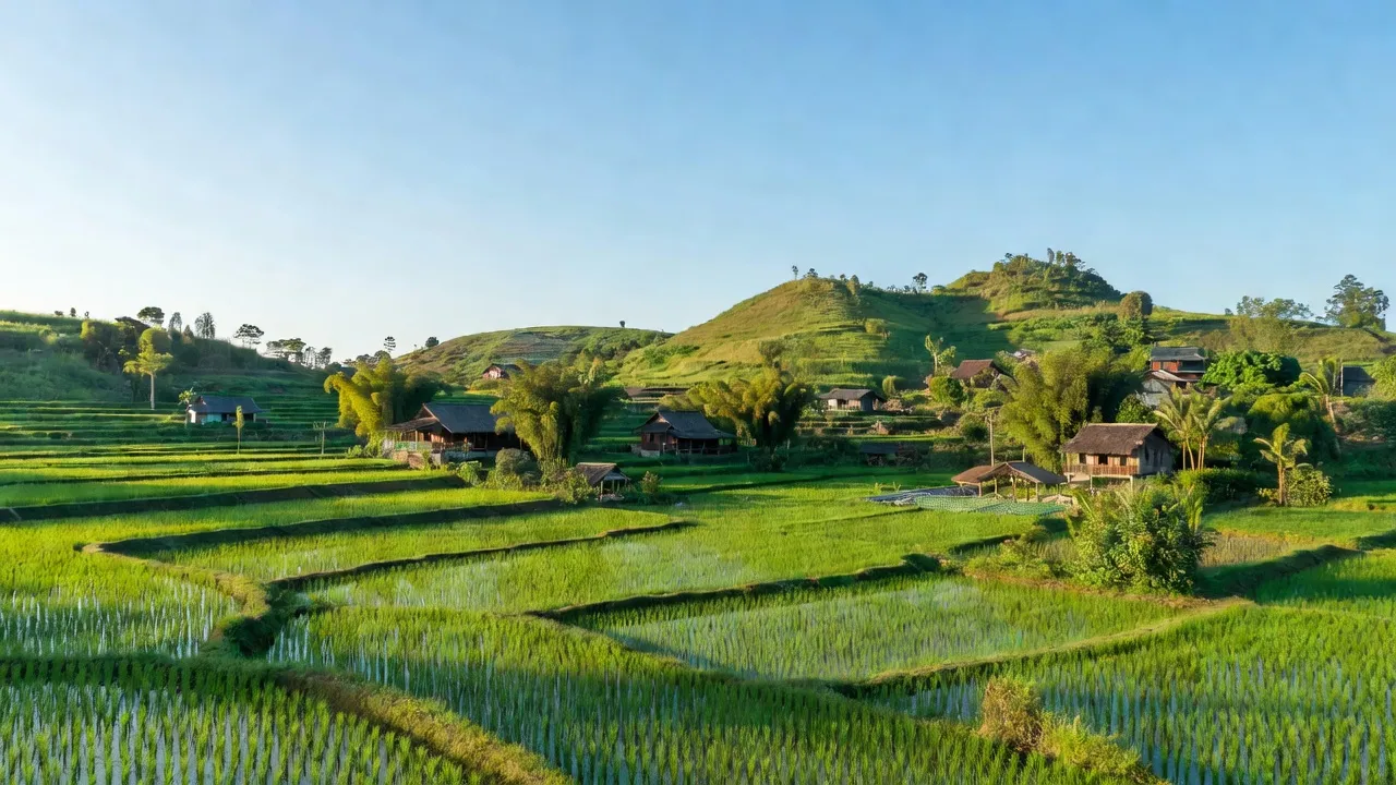 Chư A Thai, Phú Thiện, Gia Lai: lush green landscape, local houses, and rice fields in rural Vietnam.
