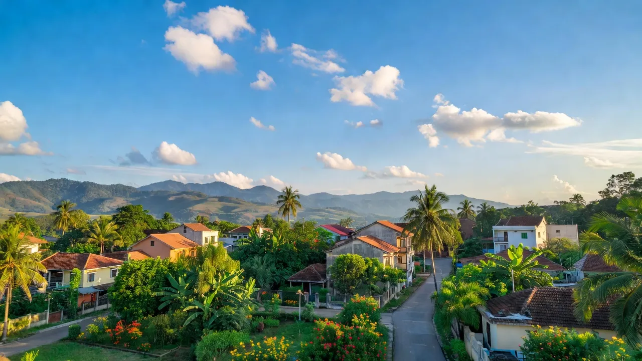 Khung cảnh Tây Sơn, thành phố Pleiku, tỉnh Gia Lai với cây xanh và không gian đô thị hài hòa.