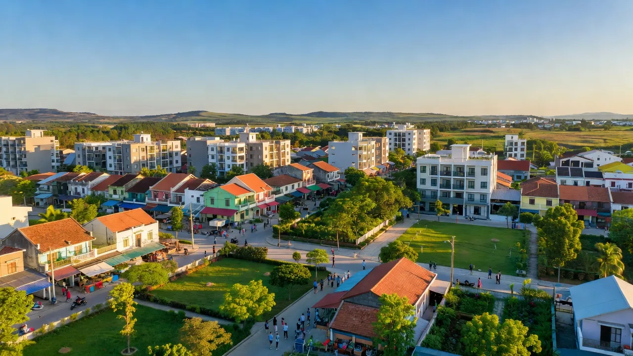 Cảnh quan đô thị Phường Yên Đỗ, Pleiku, Gia Lai với không gian sống xanh và hiện đại.