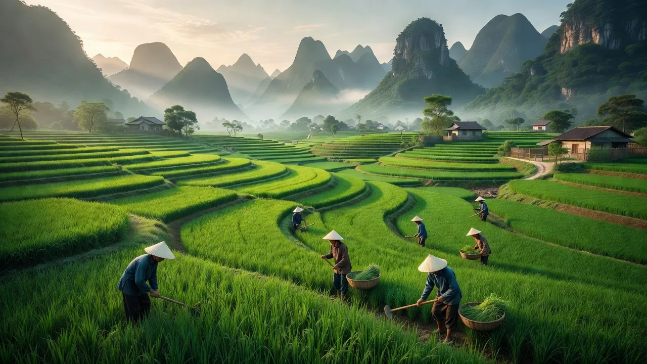 Cảnh quan xanh tươi tại xã Đồng Tâm, huyện Bắc Quang, tỉnh Hà Giang, minh họa cuộc sống nông thôn mới.