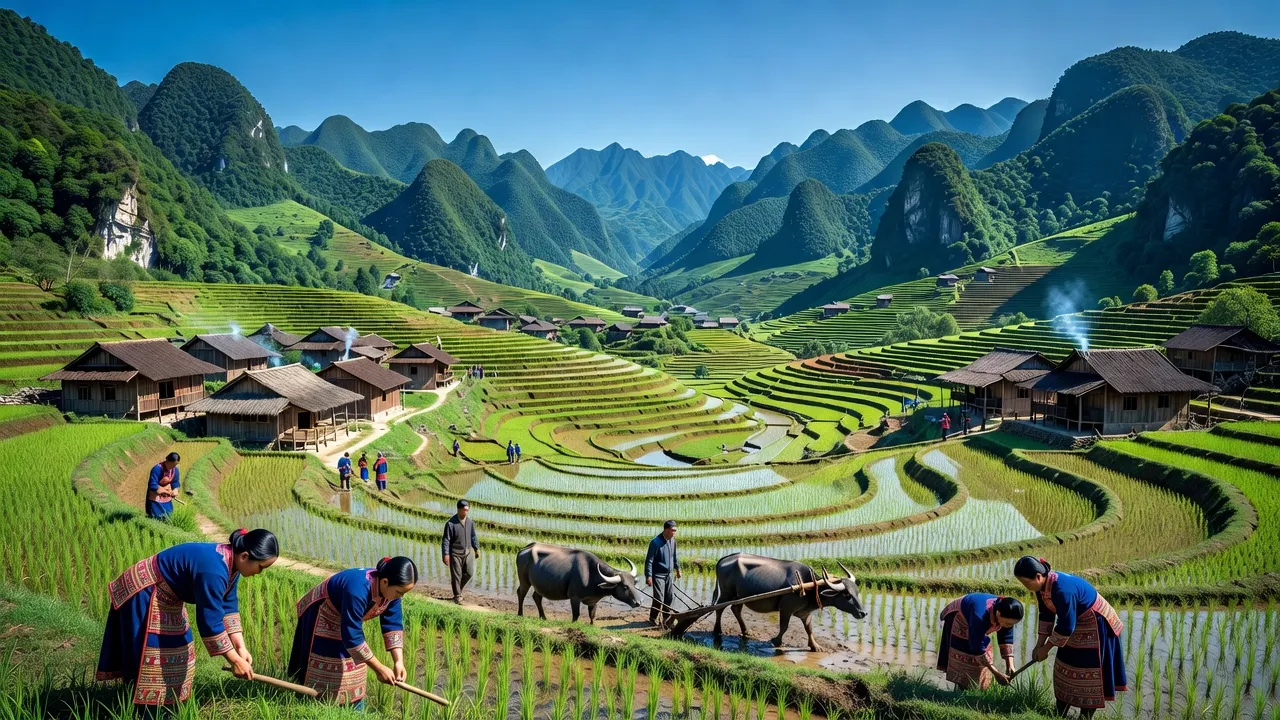 Cảnh đẹp xã Sủng Là, huyện Đồng Văn, Hà Giang, thung lũng xanh và văn hóa dân tộc Mông.