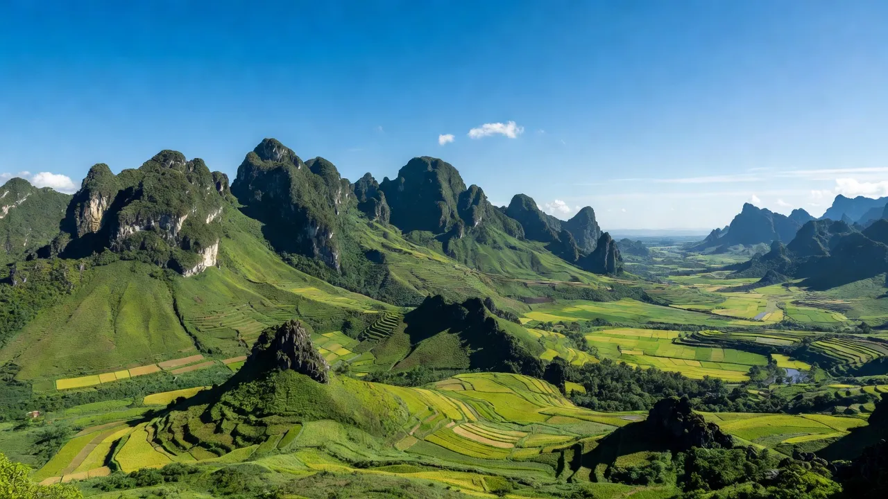 Cảnh quan xã Cán Chu Phìn, huyện Mèo Vạc, vẻ đẹp hùng vĩ của núi đá Hà Giang.