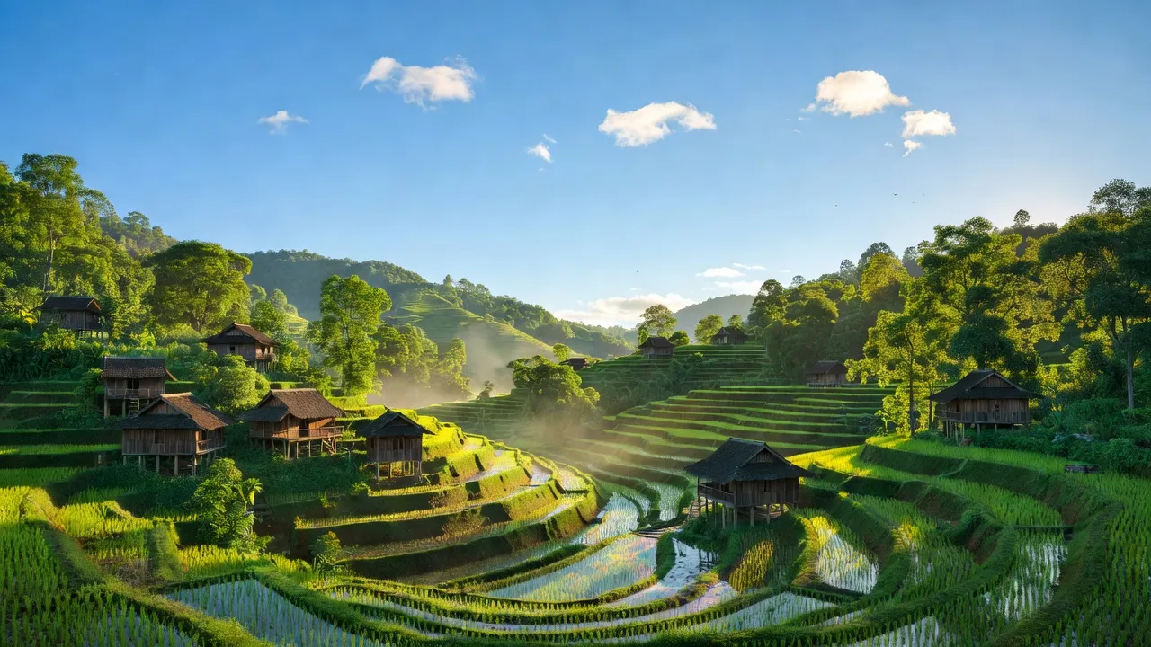 Cảnh quan núi non xã Bản Rịa, huyện Quang Bình, tỉnh Hà Giang với thiên nhiên xanh tươi.