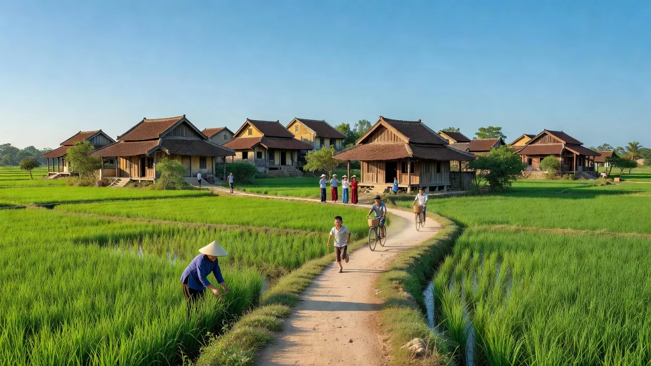 Thị trấn Vĩnh Trụ, huyện Lý Nhân, tỉnh Hà Nam với kiến trúc và cảnh quan thiên nhiên đẹp.