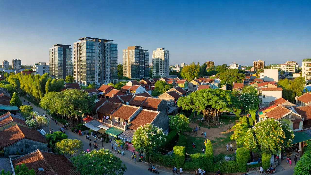 Cảnh quan Phường Lam Hạ, Thành phố Phủ Lý, với sự phát triển đô thị hiện đại và không gian xanh.