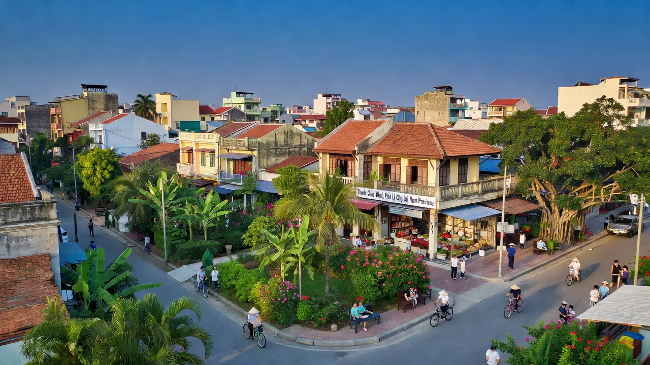 Phường Thanh Châu, thành phố Phủ Lý, Hà Nam với kiến trúc đô thị và không gian xanh.