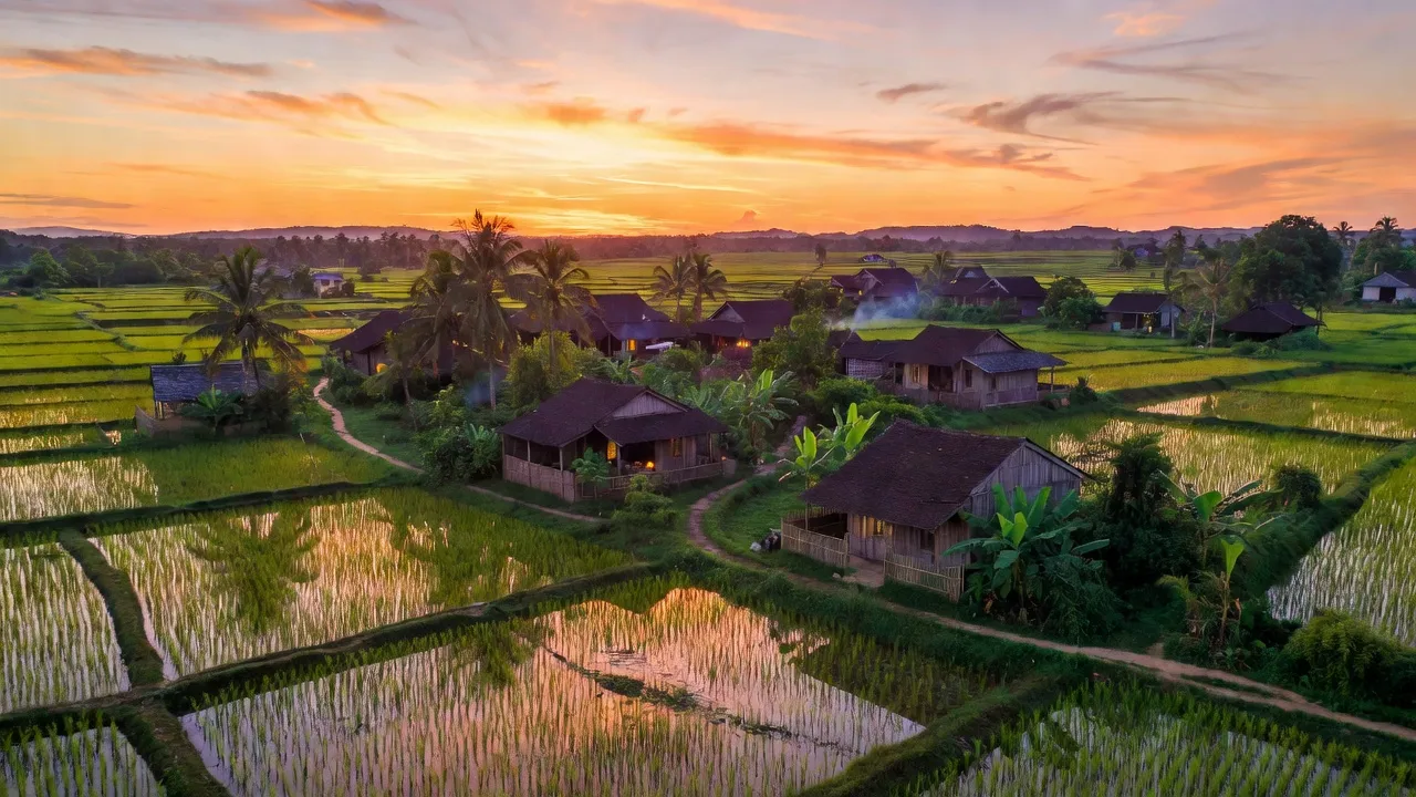 Trang trại và cảnh làng quê Trịnh Xá, Phủ Lý, Hà Nam, mang vẻ đẹp nông thôn và bình yên.