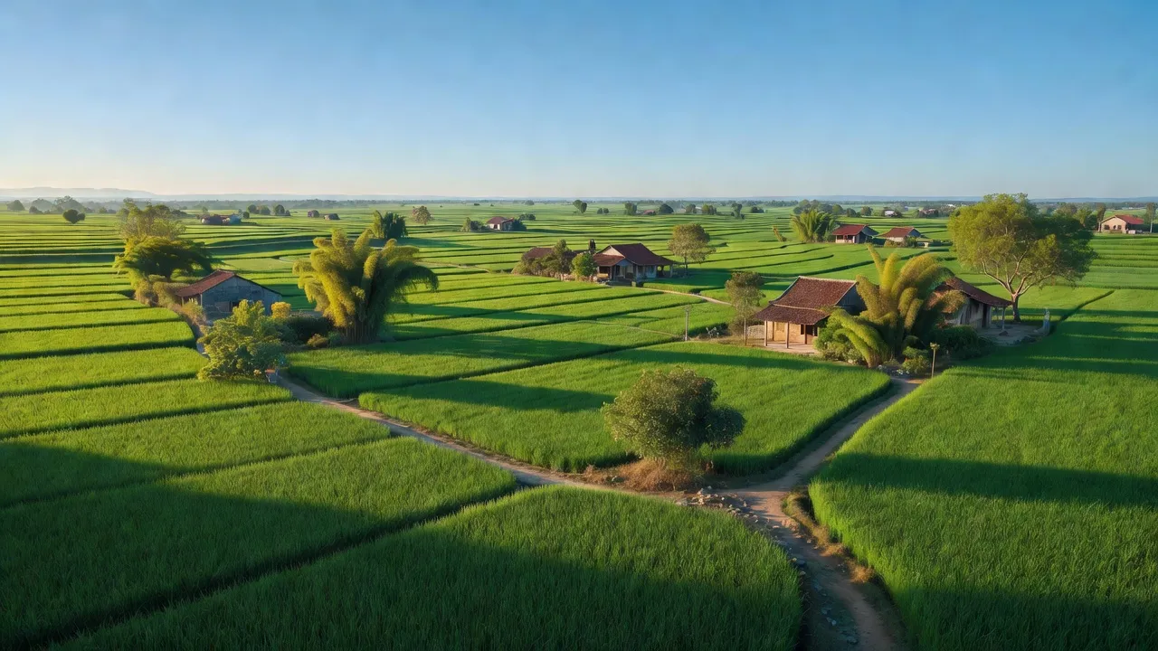 Cảnh quan Đông Phương Yên, Chương Mỹ, đồng ruộng xanh, thiên nhiên yên bình, Hà Nội.