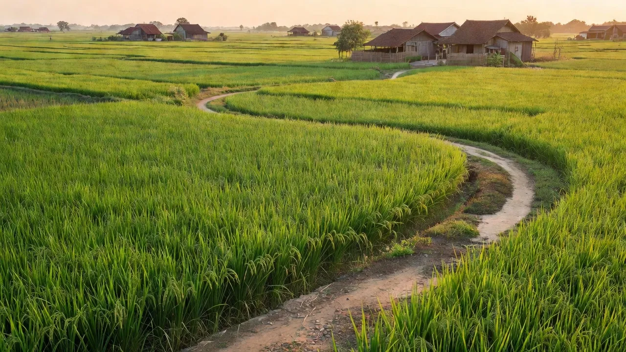 Cánh đồng xanh tươi tại xã Đồng Tháp, huyện Đan Phượng, cách trung tâm Hà Nội 25 km.