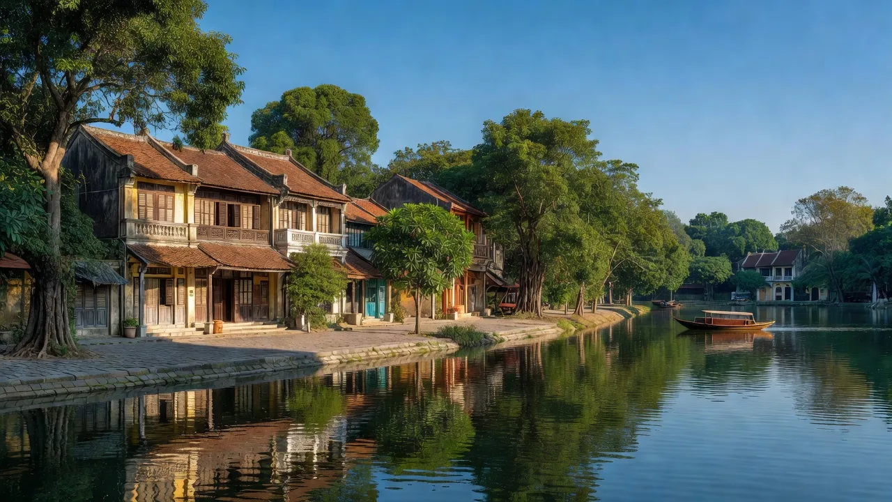 Khung cảnh yên bình ở Phường Trúc Bạch, Quận Ba Đình, Hà Nội với kiến trúc cổ điển.