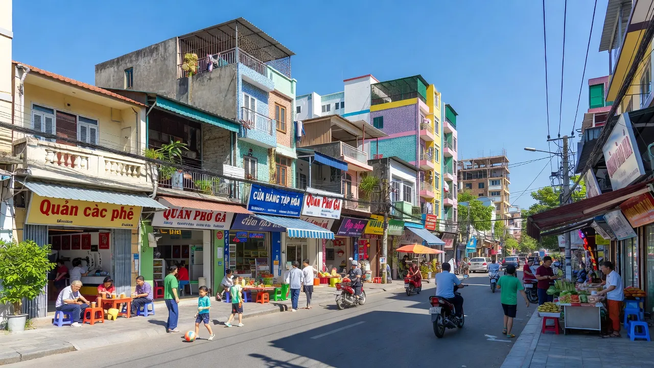 Phường Đồng Mai, Quận Hà Đông, Hà Nội với cảnh phố phường nhộn nhịp và phát triển đô thị.