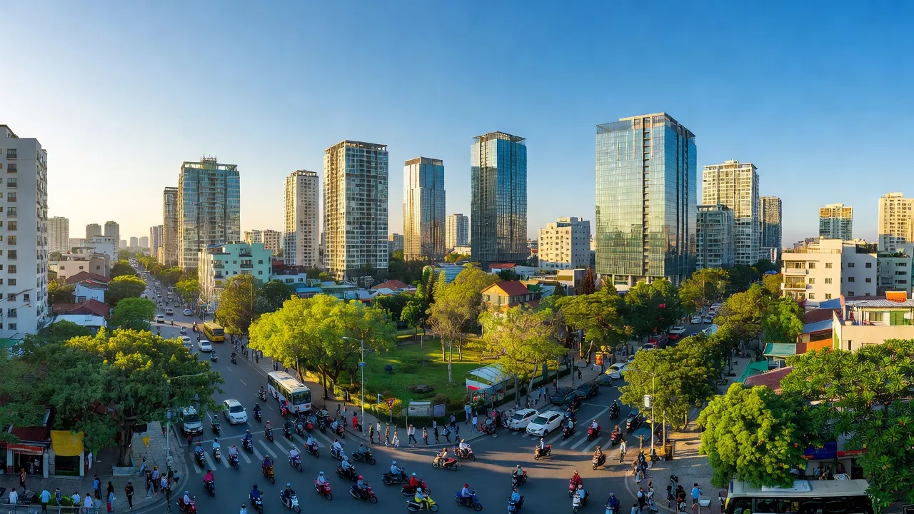 Phường Kiến Hưng, Quận Hà Đông, Hà Nội với cảnh quan đô thị và không gian xanh, vẻ đẹp hiện đại.