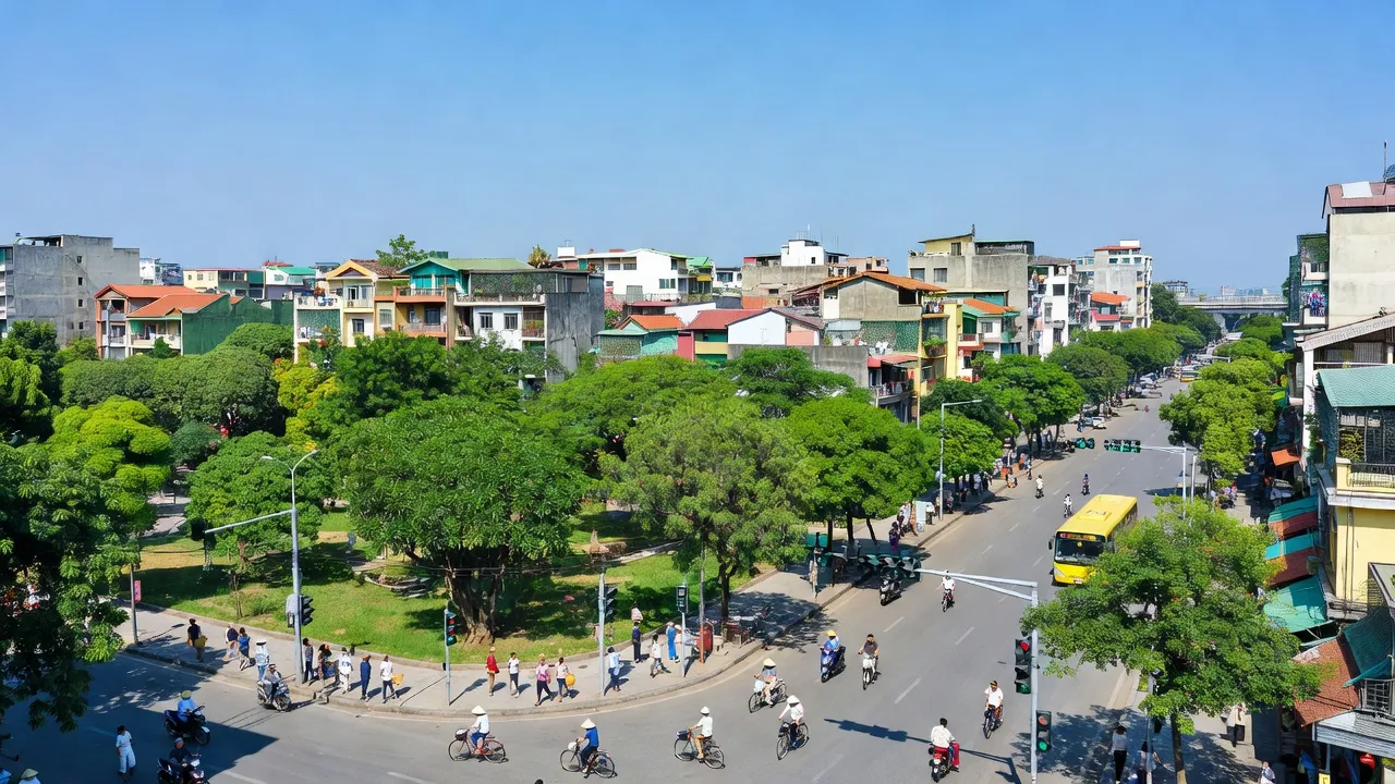 Phường Quang Trung, Quận Hà Đông với cảnh quan đô thị, đường phố và sức sống hàng ngày của cư dân.