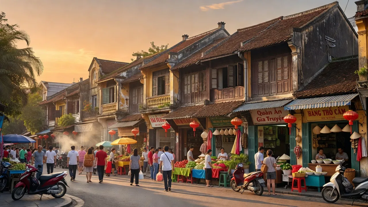 Phường Cửa Đông, Quận Hoàn Kiếm, Hà Nội với kiến trúc cổ điển và nhịp sống sôi động.