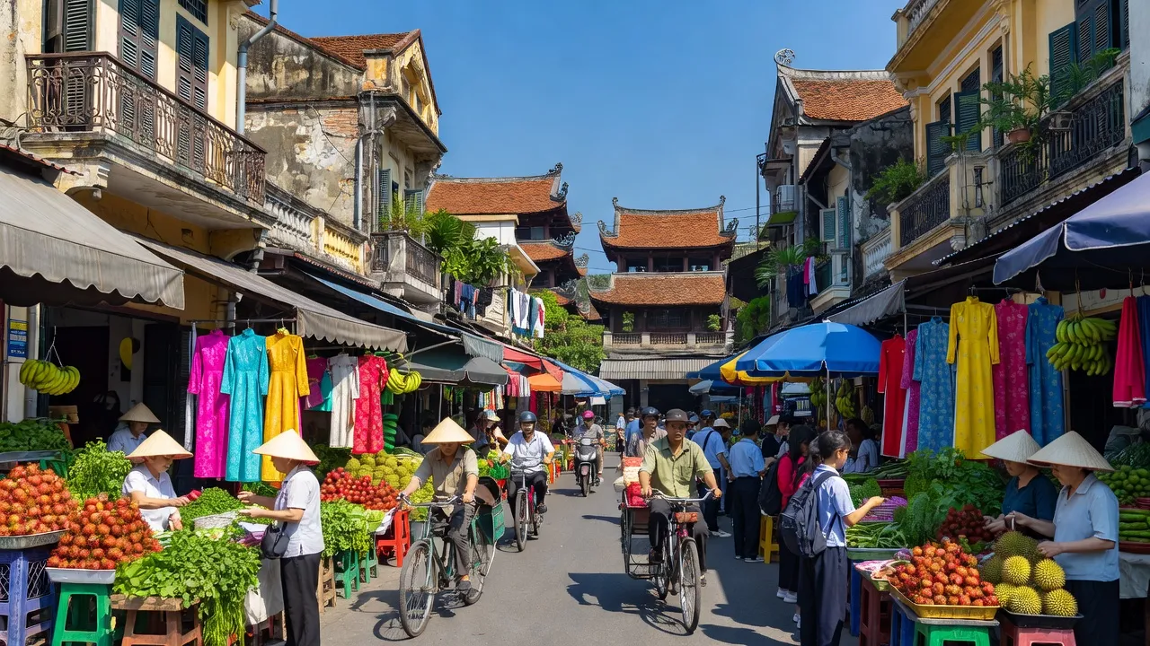 Phường Phan Chu Trinh, quận Hoàn Kiếm, Hà Nội đầy nhộn nhịp với kiến trúc cổ điển và đời sống hàng ngày.