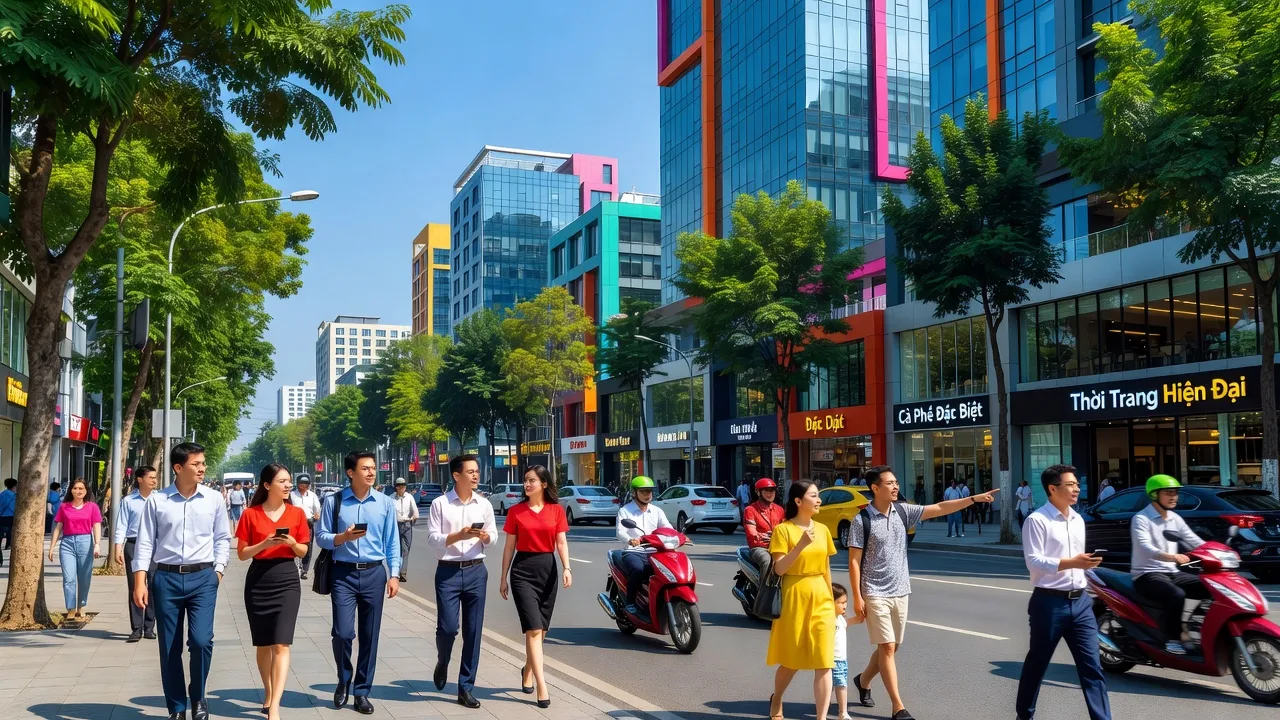 Phường Mỹ Đình 2, Quận Nam Từ Liêm, Hà Nội, nơi cuộc sống hiện đại và nhộn nhịp diễn ra.