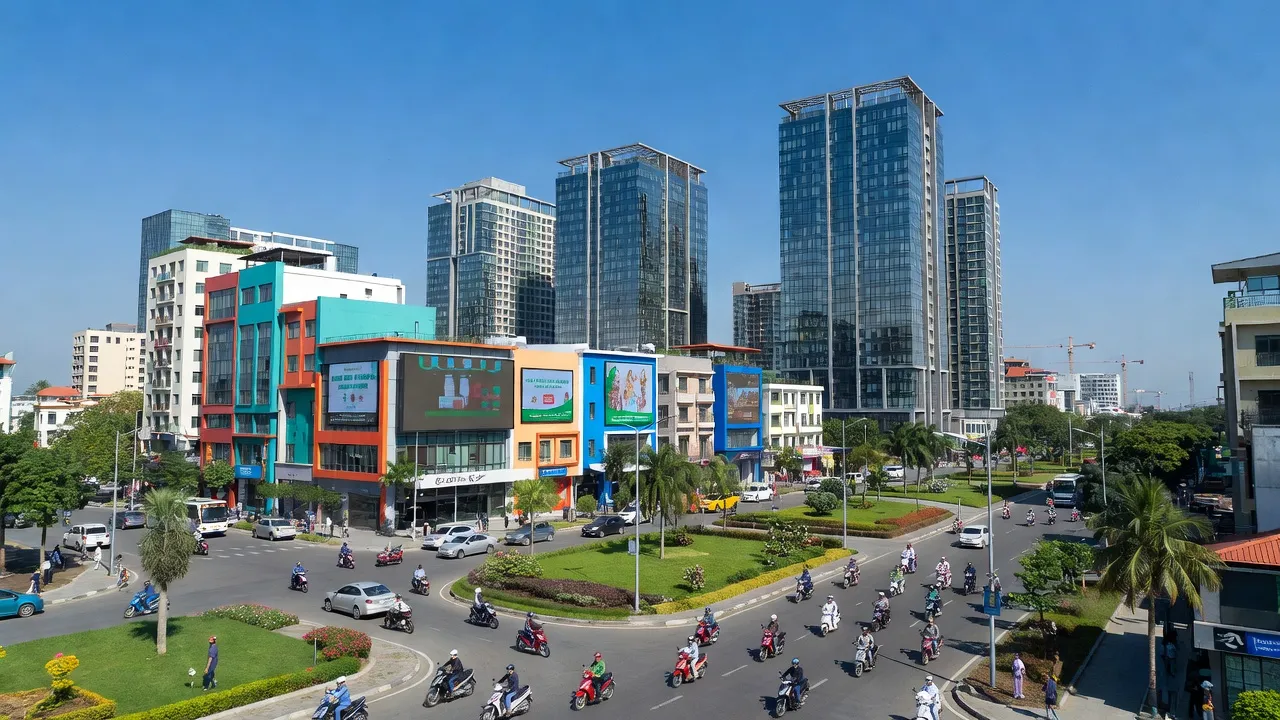 Phường Phú Đô, Quận Nam Từ Liêm, Hà Nội với kiến trúc hiện đại và không gian xanh, cuộc sống đô thị.