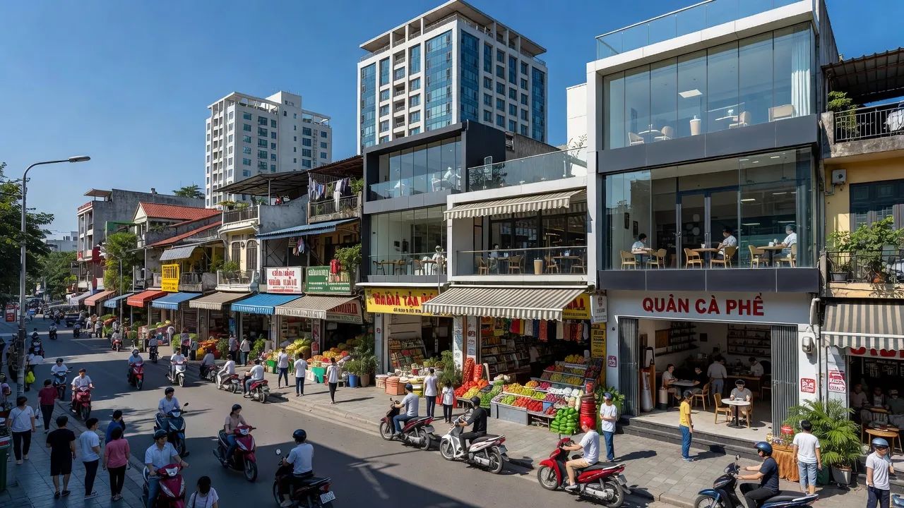 Phường Trung Văn, Quận Nam Từ Liêm, Hà Nội, with bustling streets and modern urban life.