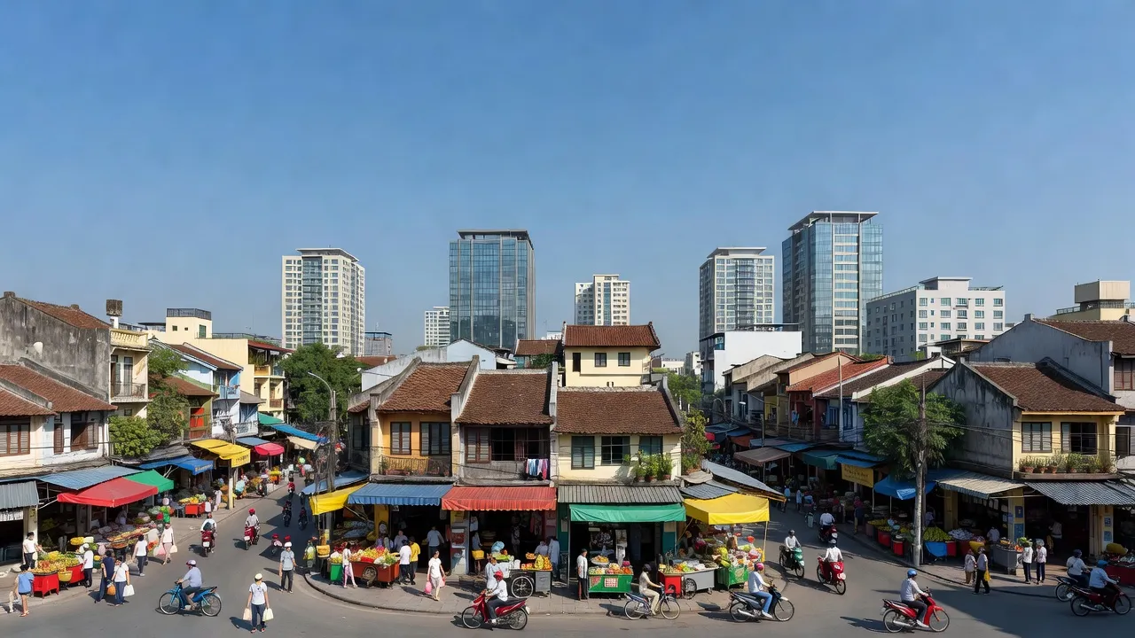 Khương Đình, Thanh Xuân, Hà Nội - cảnh sắc phố phường sôi động, kiến trúc hiện đại và cổ điển.