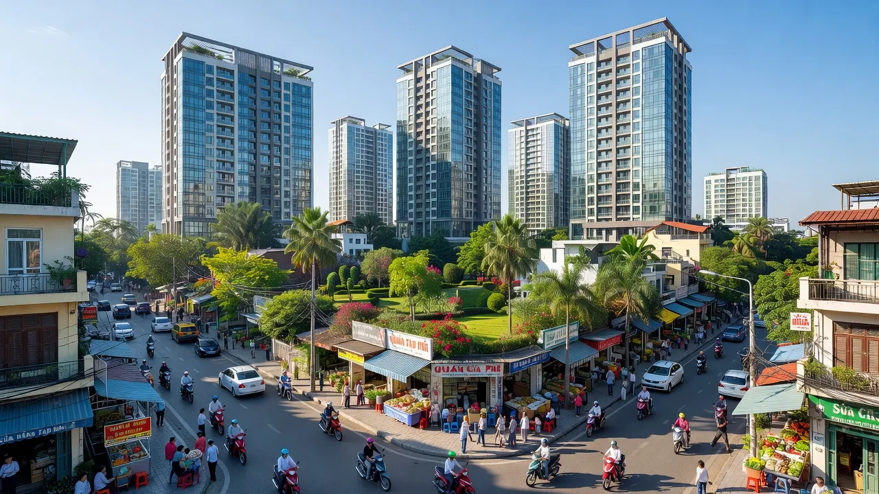 Khu đô thị Phường Phương Liệt, Quận Thanh Xuân, Hà Nội với kiến trúc hiện đại và không gian xanh.