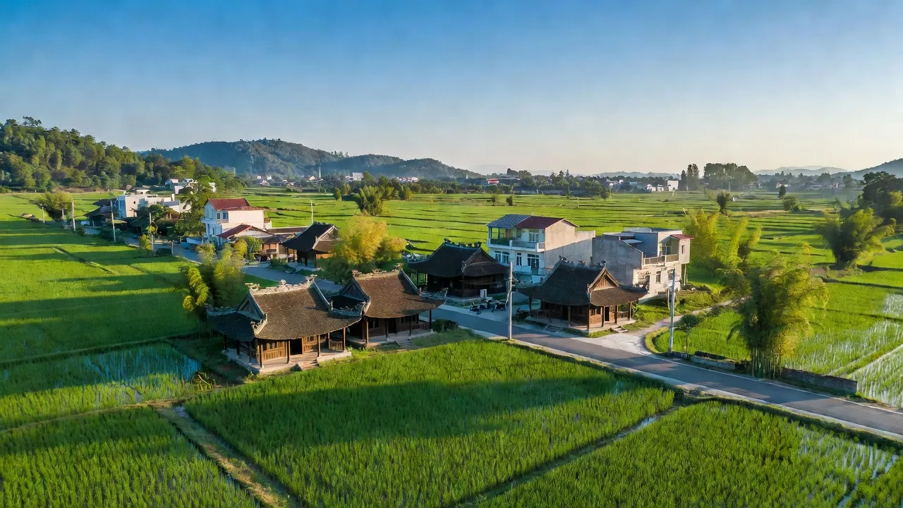 Cảnh vật Xã Thanh Xuân, Huyện Sóc Sơn, Thành phố Hà Nội với cảnh quan thiên nhiên và kiến trúc truyền thống.