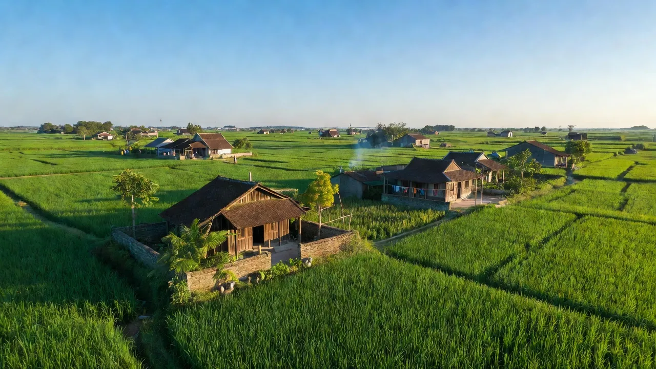 Cảnh đẹp xã Ngọc Hồi, huyện Thanh Trì, Hà Nội với không gian nông thôn thanh bình và hiện đại.