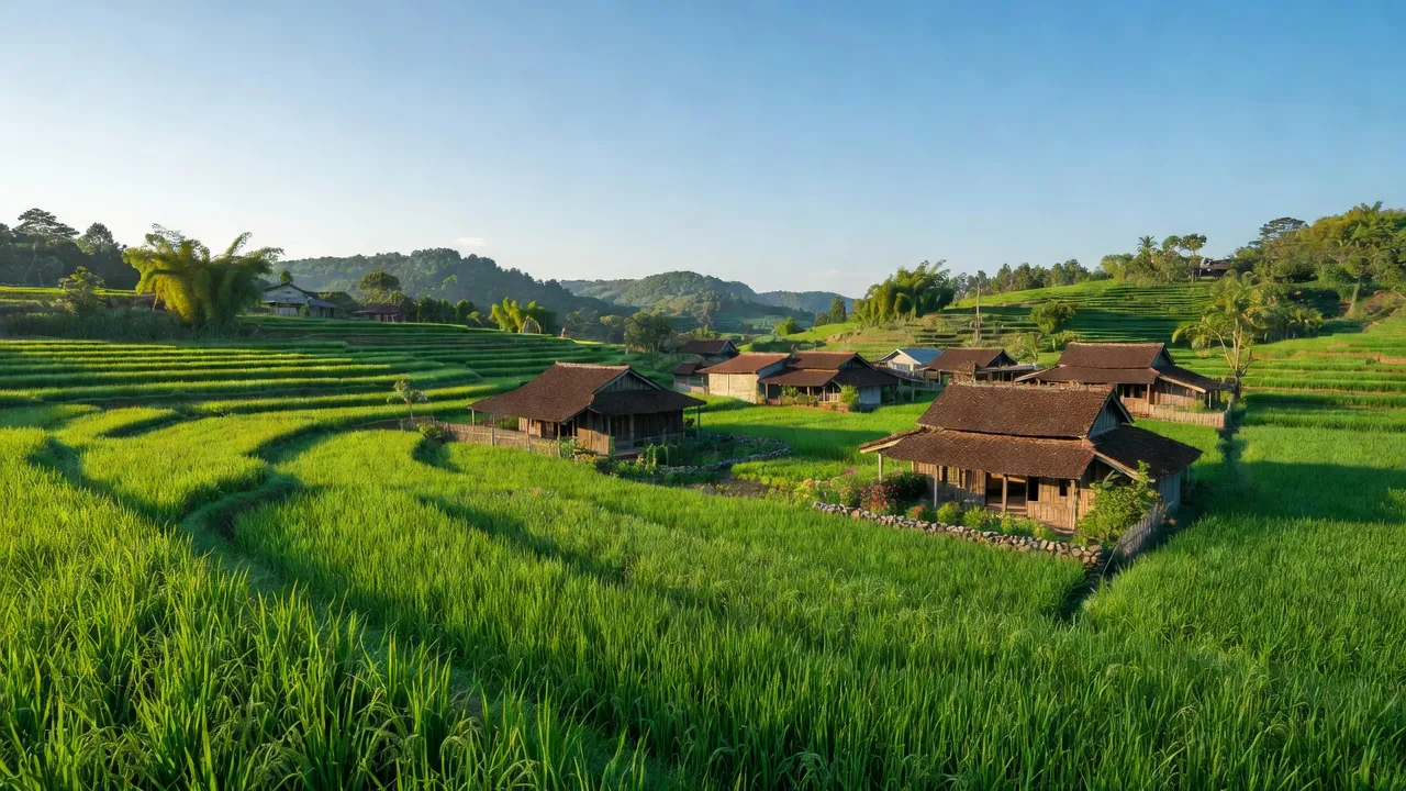 Cảnh đẹp xã Nam Phúc Thăng, huyện Cẩm Xuyên, nông nghiệp xanh và không gian yên bình.