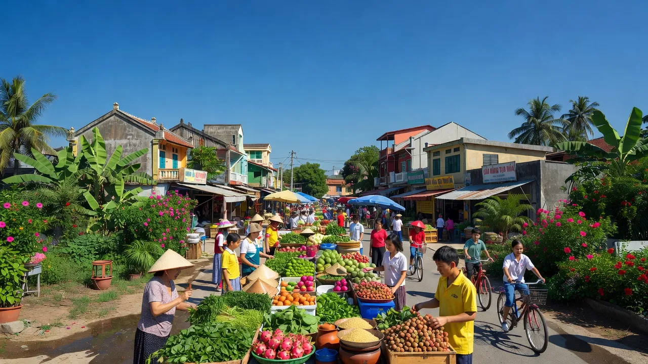 Thị trấn Nghèn, trung tâm hành chính huyện Can Lộc, Hà Tĩnh với kiến trúc đẹp và không khí nhộn nhịp.