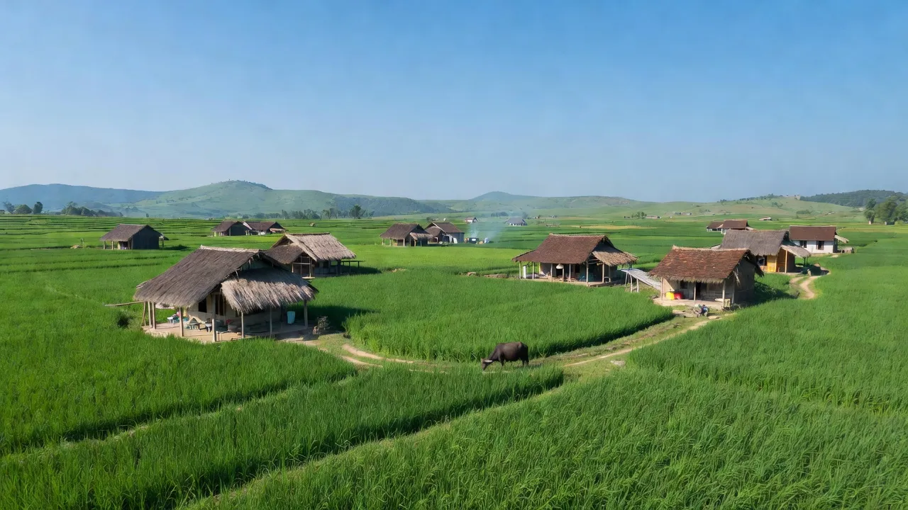 Khung cảnh xanh tươi ở xã Thuận Lộc, Thị xã Hồng Lĩnh, tỉnh Hà Tĩnh với nhà truyền thống.