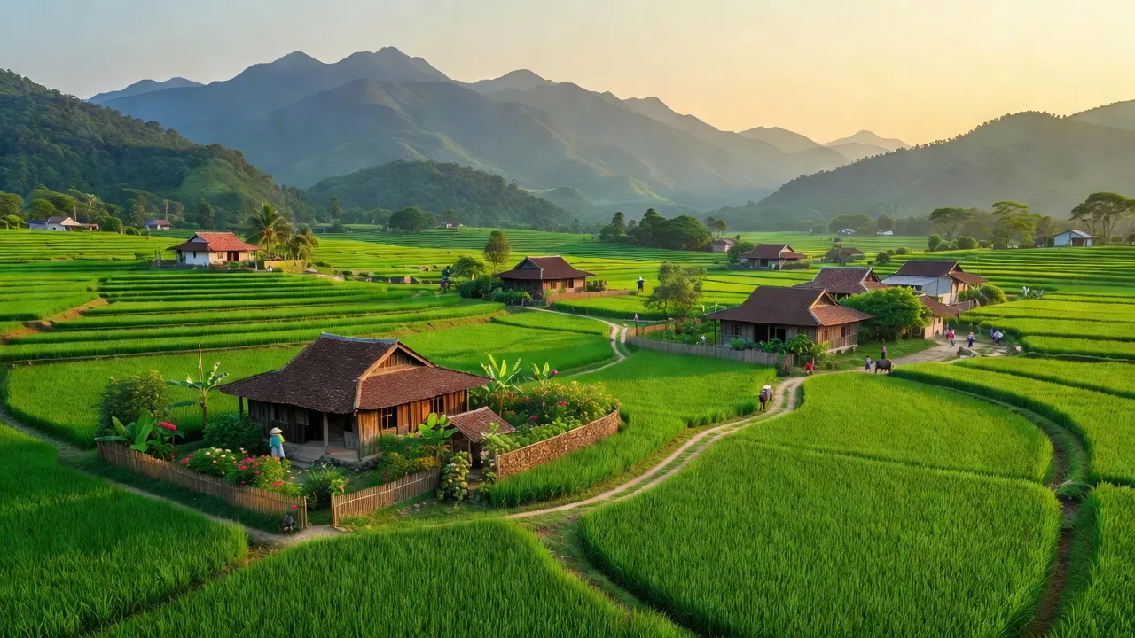 Khung cảnh đẹp tại xã Sơn Hồng, huyện Hương Sơn, tỉnh Hà Tĩnh với phong cảnh đồi núi.