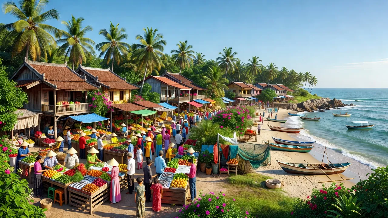 Phường Kỳ Liên, Thị xã Kỳ Anh, tỉnh Hà Tĩnh với kiến trúc địa phương và cảnh sinh hoạt sôi động