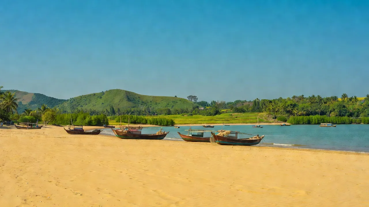 Khung cảnh bờ biển Phường Kỳ Nam, Huyện Kỳ Anh, Tỉnh Hà Tĩnh với các thuyền đánh cá truyền thống.