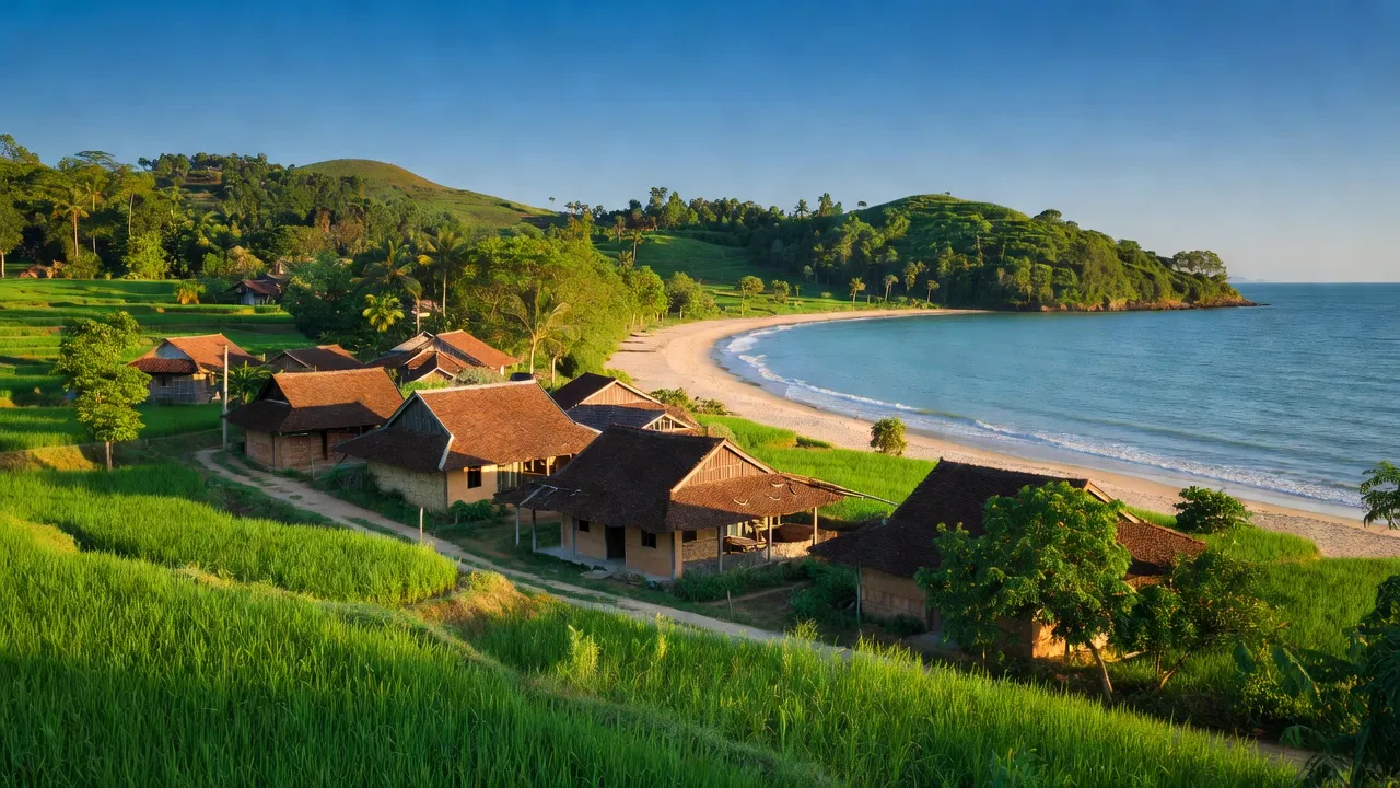 Khung cảnh đẹp tại Phường Kỳ Ninh, Huyện Kỳ Anh, tỉnh Hà Tĩnh, với biển và cây cối xanh tươi.