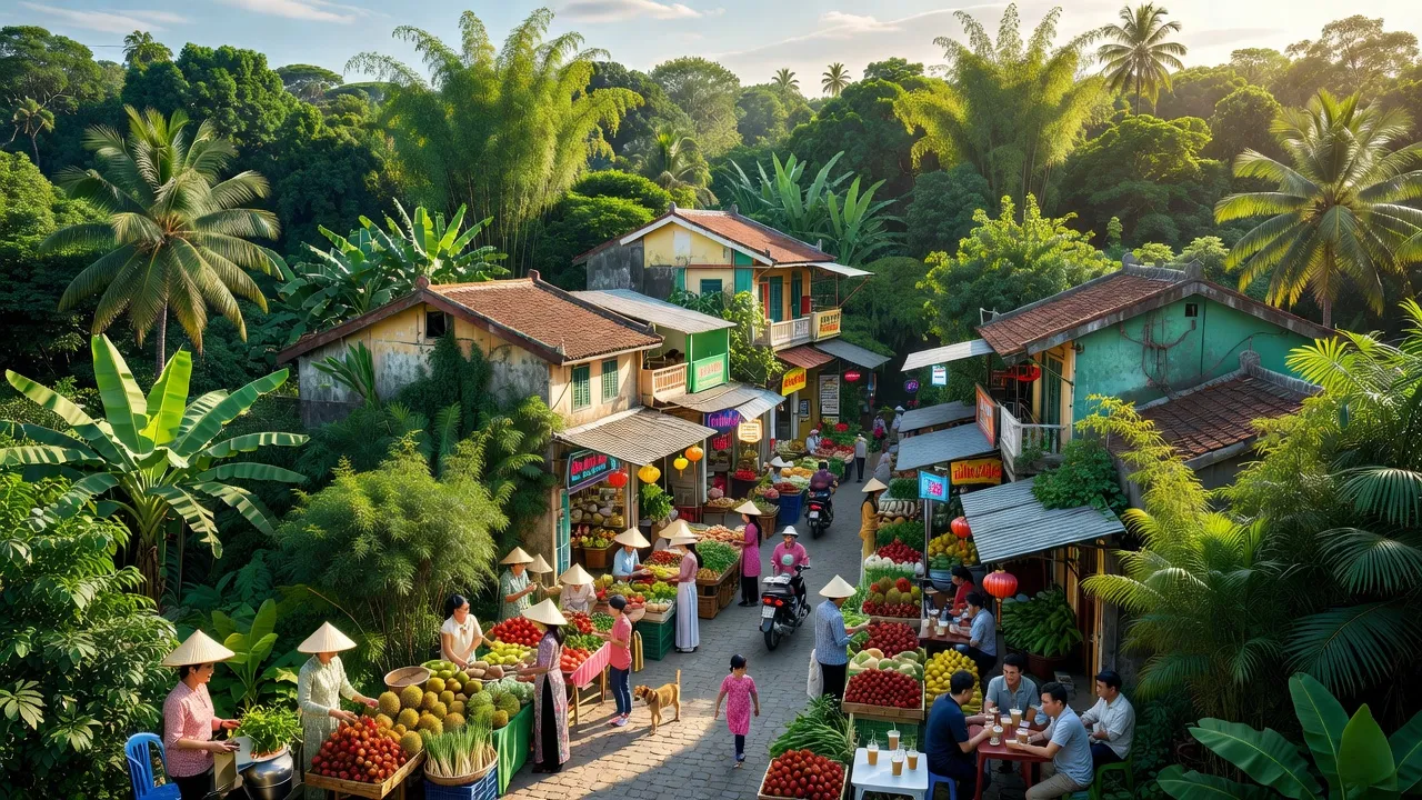 Khung cảnh Phường Kỳ Trinh, huyện Kỳ Anh, Hà Tĩnh với thiên nhiên xanh tươi và cuộc sống đô thị.