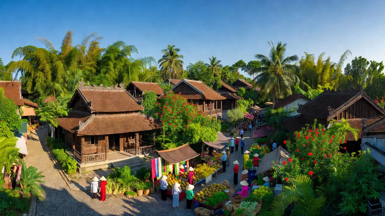Thị trấn Xuân An, huyện Nghi Xuân, tỉnh Hà Tĩnh với kiến trúc truyền thống và cảnh quan thiên nhiên tươi đẹp.