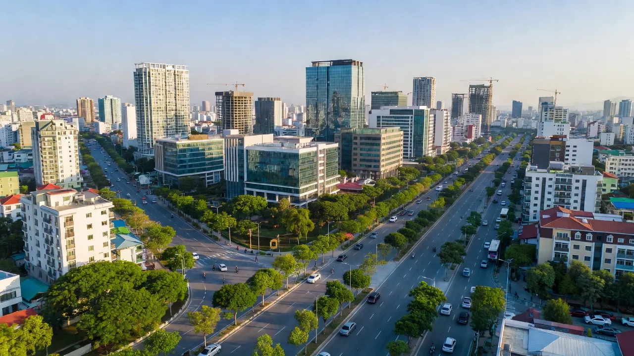 Khung cảnh Thành phố Chí Linh, Hải Dương, thể hiện sự phát triển đô thị và vẻ đẹp thiên nhiên.
