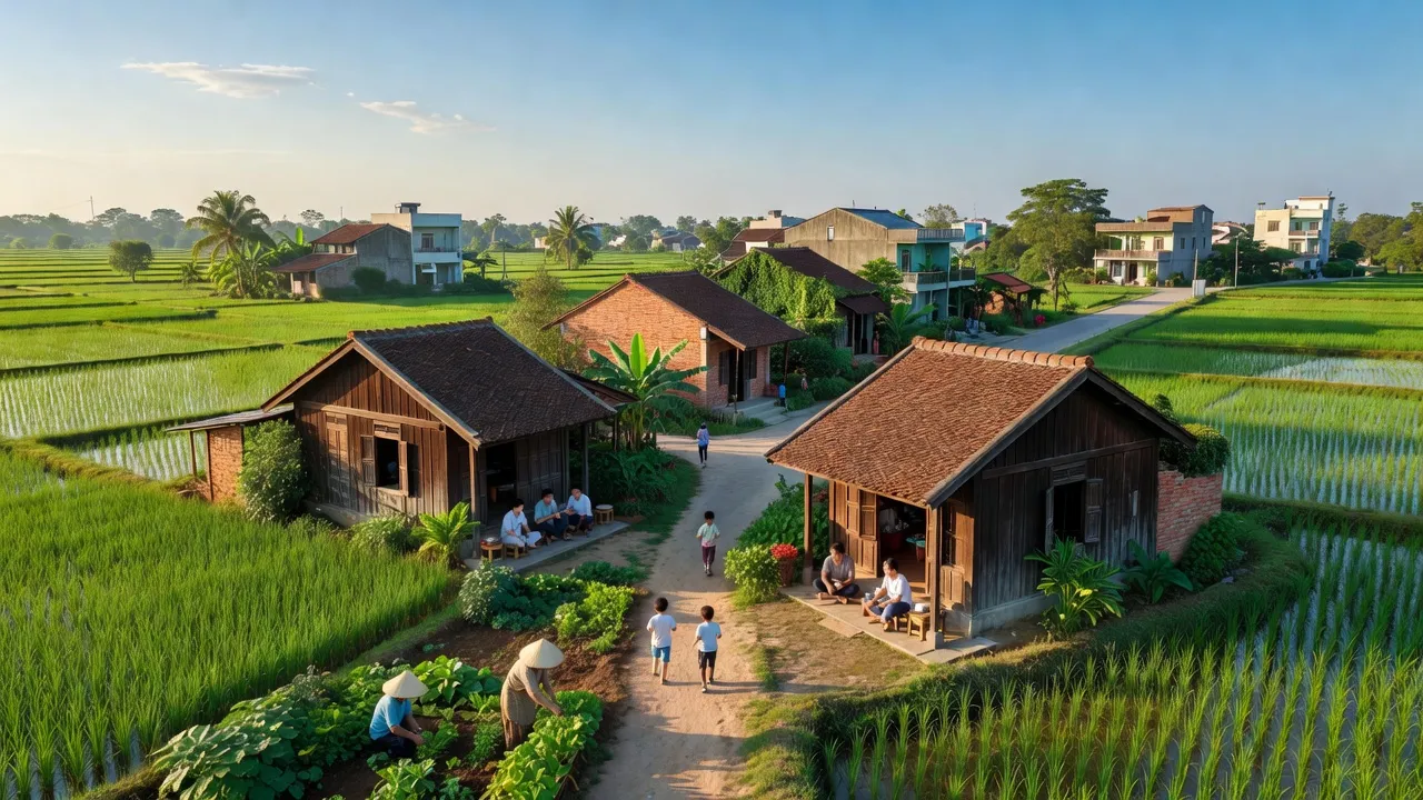 Phường Cổ Thành, Chí Linh, Hải Dương with lush landscapes and traditional architecture, reflecting urban life.