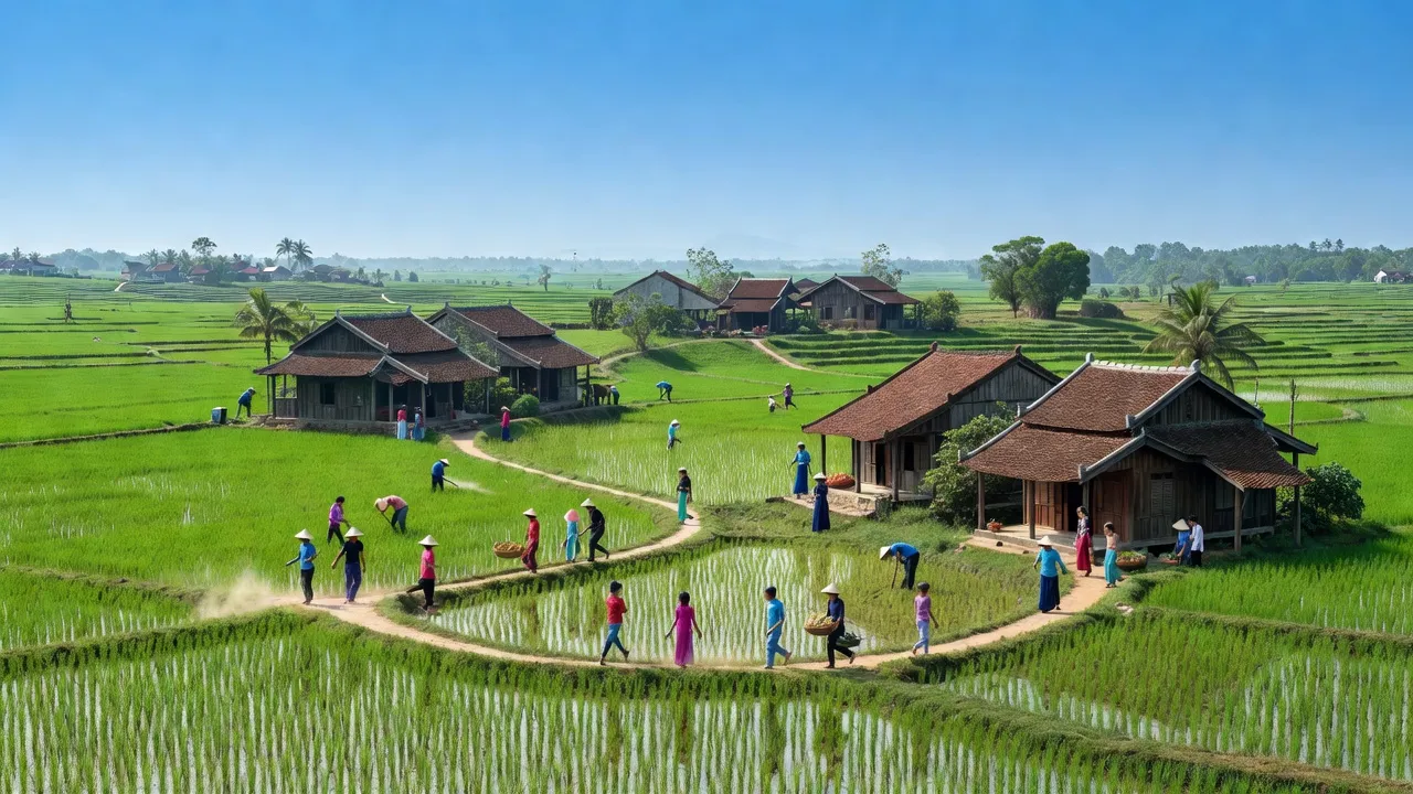 Khung cảnh yên bình tại Phường Văn An, Thành phố Chí Linh, tỉnh Hải Dương, thời tiết nắng đẹp.