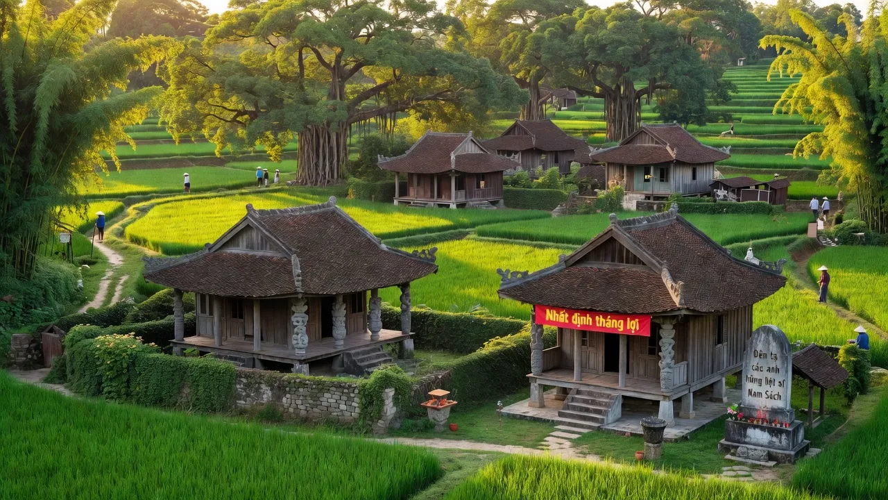 Khung cảnh huyện Nam Sách, Hải Dương với những di tích văn hóa và kiến trúc truyền thống.