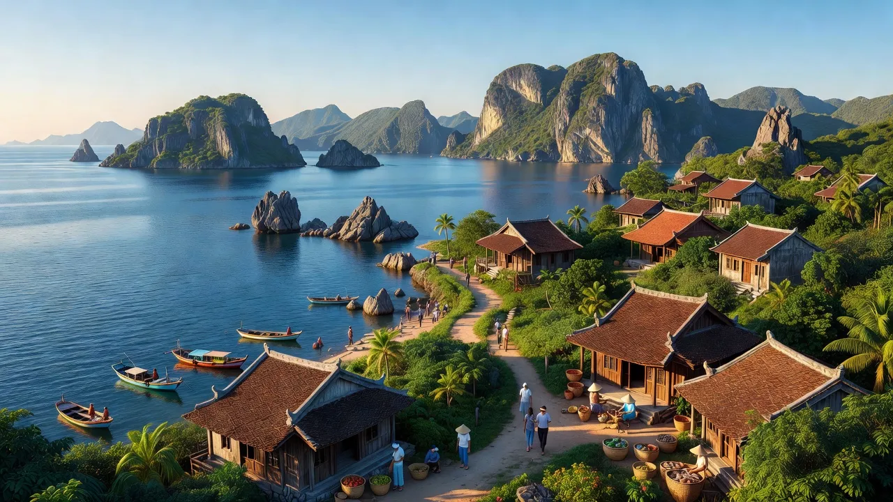 Cảnh đẹp xã Phù Long, huyện Cát Hải, Hải Phòng với biển, núi và hoạt động du lịch cộng đồng.