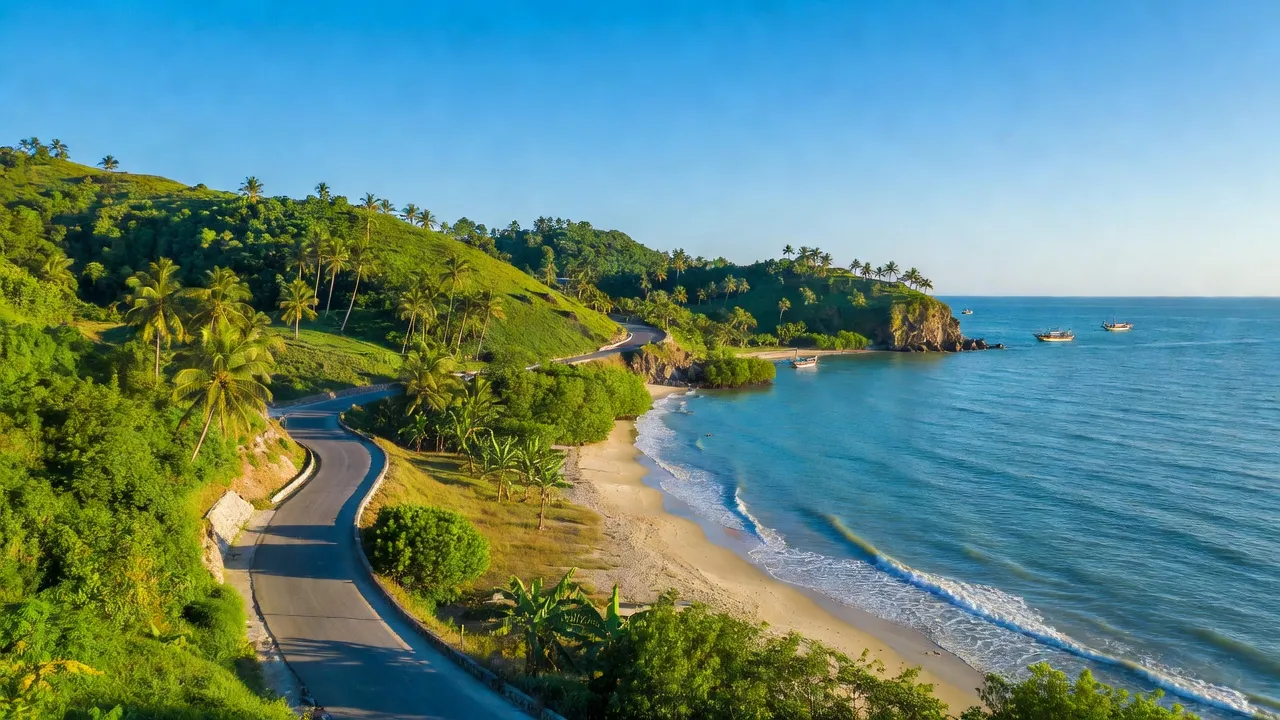 Khung cảnh đẹp tại xã Văn Phong, huyện Cát Hải, thành phố Hải Phòng với biển và cây xanh.