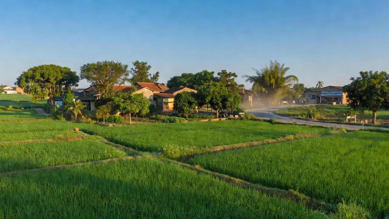 Khung cảnh đồng ruộng xanh tươi tại Xã Du Lễ, Huyện Kiến Thụy, Hải Phòng.