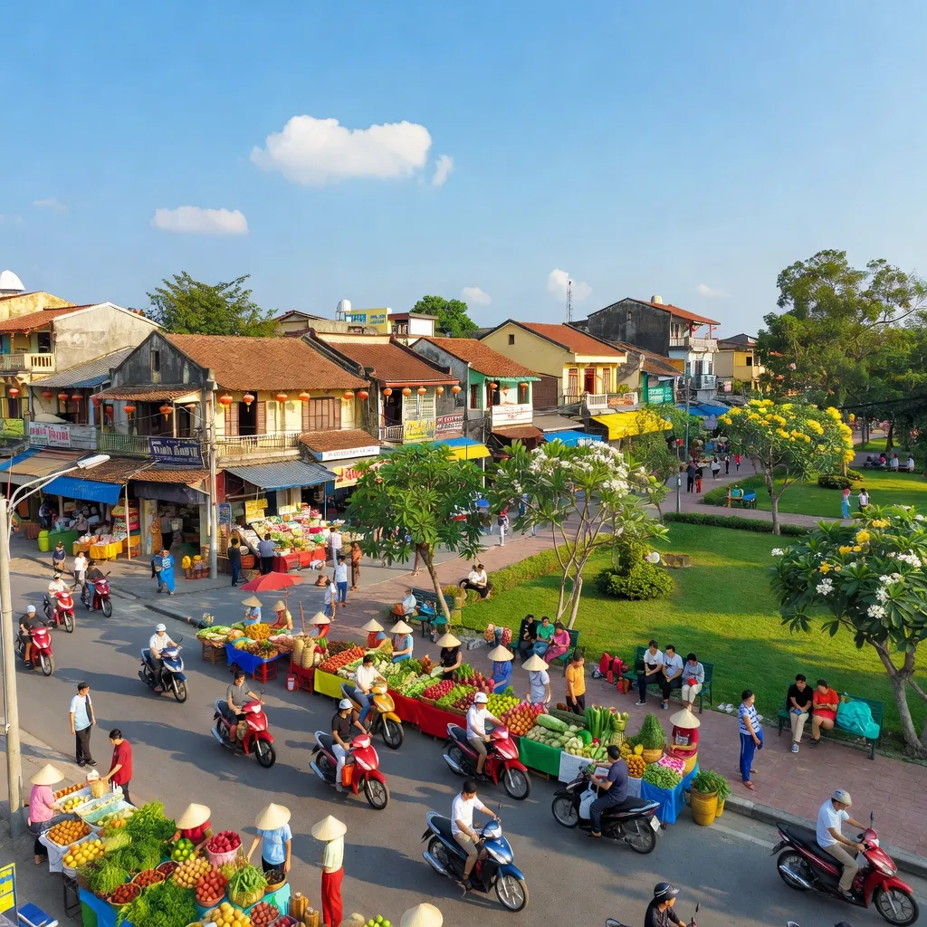 Thị trấn Núi Đối, huyện Kiến Thụy, Hải Phòng với phong cảnh sống động và nhịp sống địa phương.
