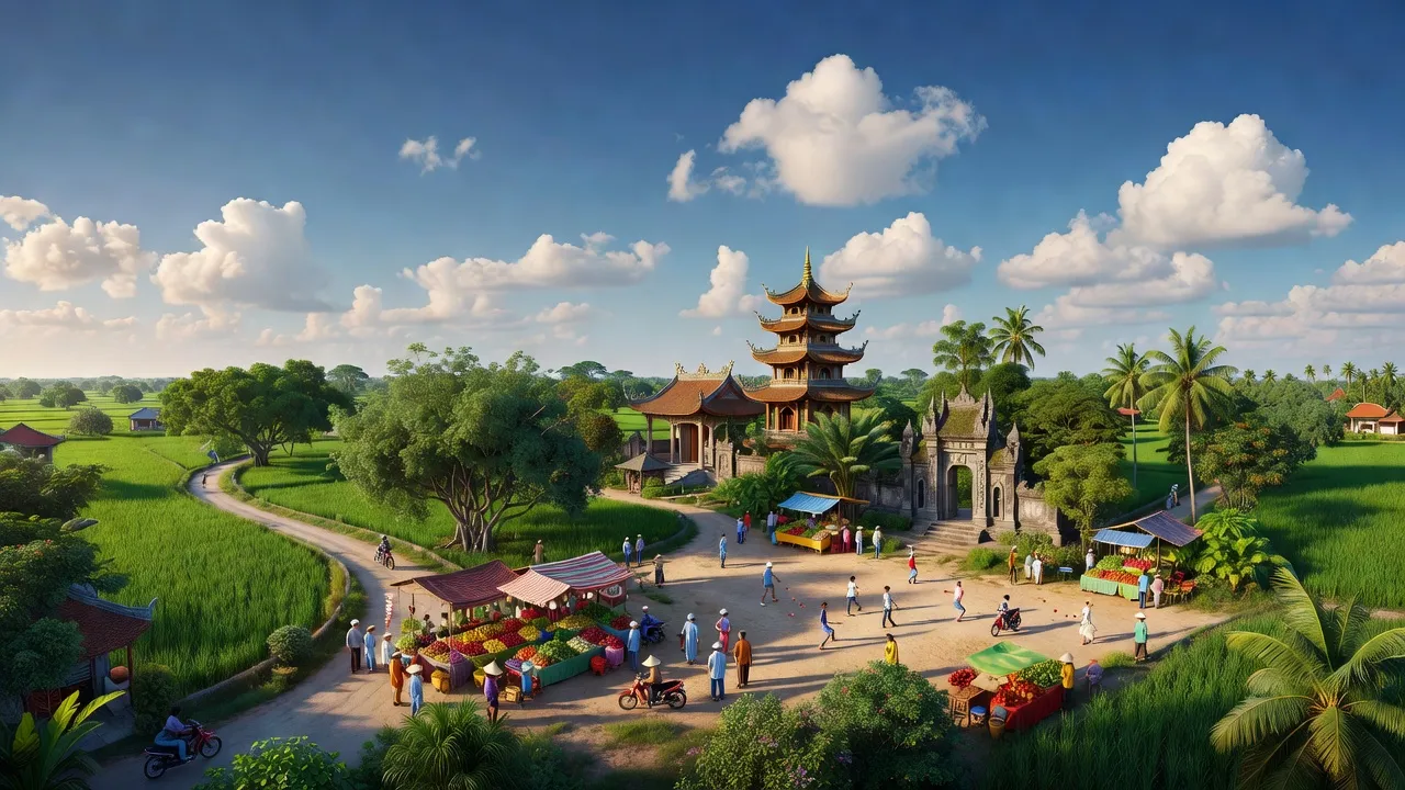Cảnh quan rộng lớn Phường Đồng Thái, Quận An Dương, Hải Phòng, thể hiện đời sống địa phương và thiên nhiên.