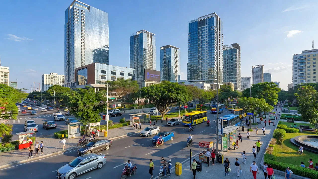 Phường Lê Lợi, Quận An Dương, Hải Phòng với kiến trúc đô thị hiện đại và không khí sống động.