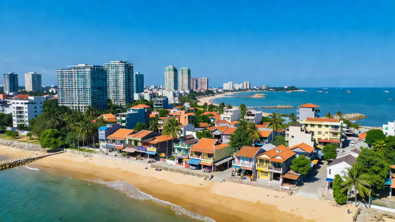 Phong cảnh Phường Ngọc Xuyên, Đồ Sơn, Hải Phòng với bờ biển và phát triển đô thị.